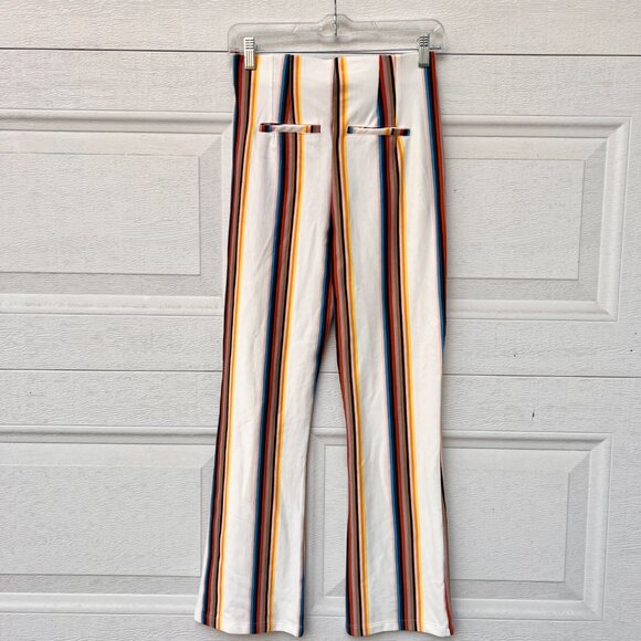 NWT Free People High Rise Striped Stretch Flare Casual Lounge Pants - Picture 8 of 10